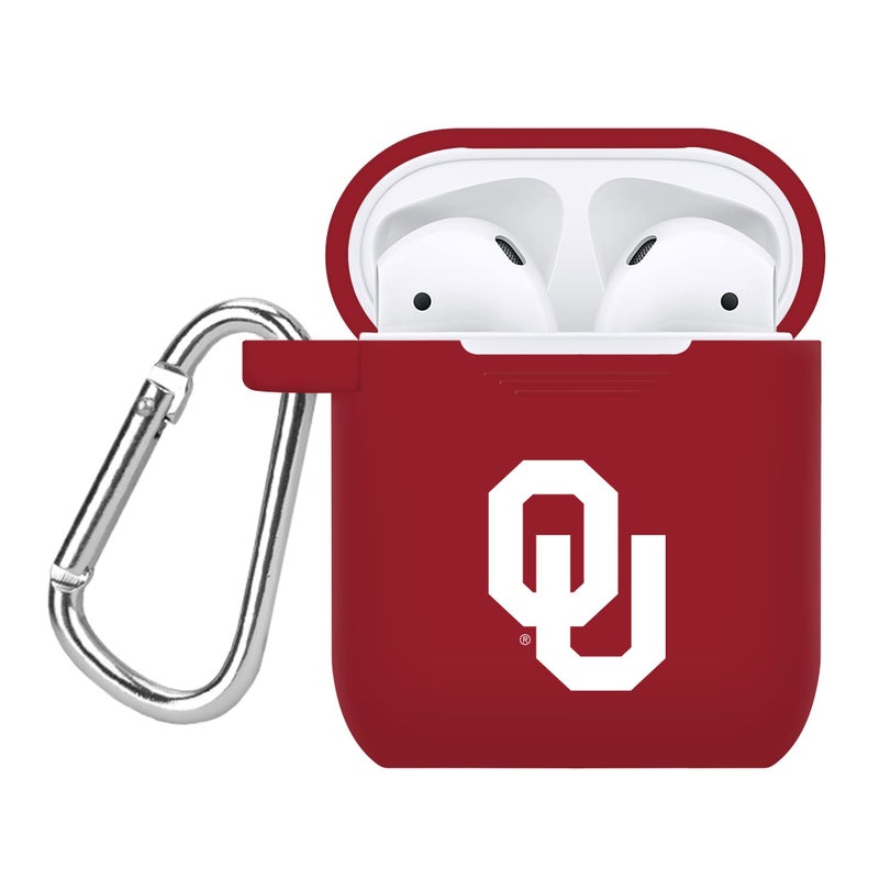 AFFINITY BANDS Oklahoma Sooners Silicone Case Cover Compatible with Apple AirPods Gen 1 & 2 (Crimson) - Image 1